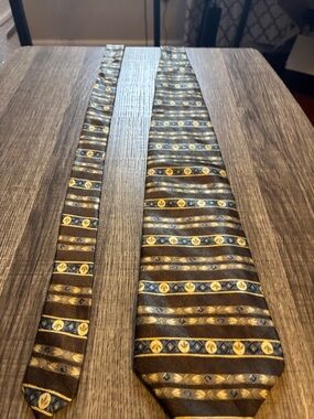 Classic Brown and Gold Striped Men's Tie